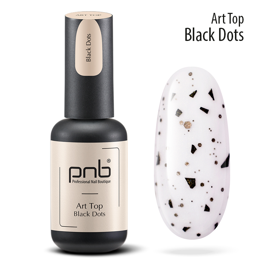Art Top Black Dots PNB 8 мл UV/LED Арт Топ Черная крошка