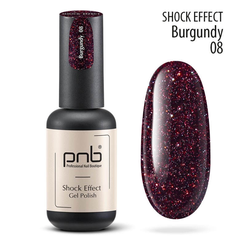 Гель-лак PNB Shock Effect Burgundy 8 мл